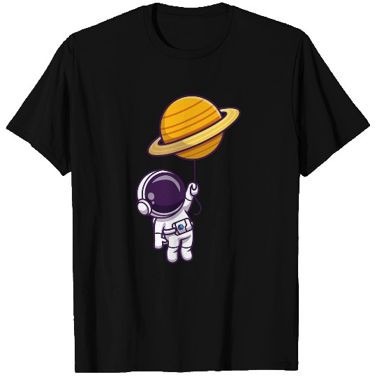 Astronaut Outer Space Planet Saturn Balloon Spaceman T T-Shirts