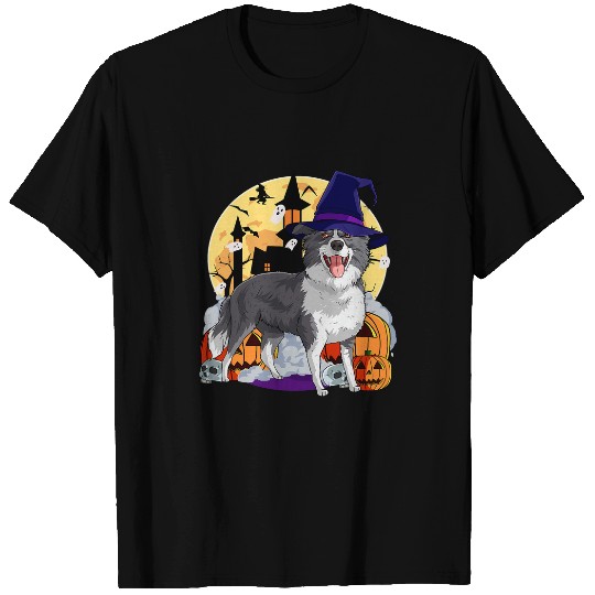 Border Collie Cute Dog Halloween Witch Pumpkin T-Shirts