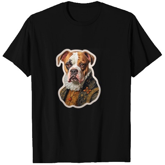 Baroque Renaissance Boxer Bull Dog Portrait T-Shirts