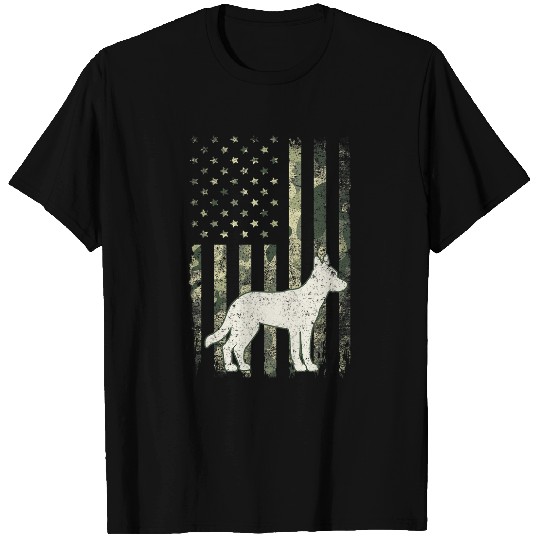 Belgian Malinois Dog Dad Mom Camouflage USA Flag T-Shirts
