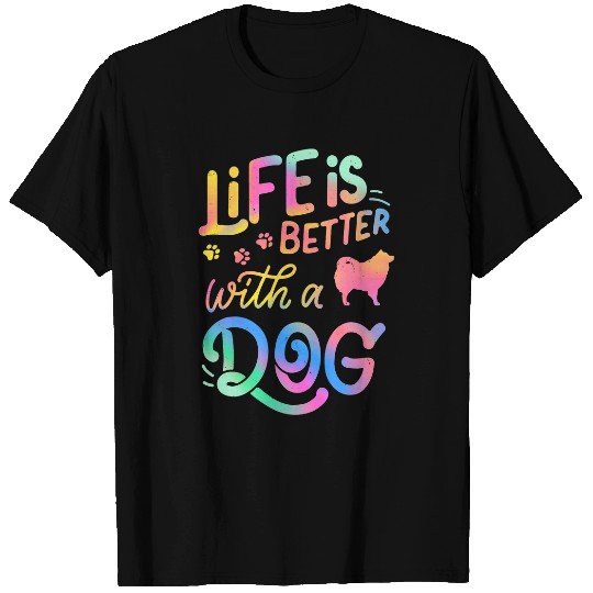 American Eskimo Life is Better with my Dog Mom Dad T-Shirts