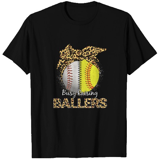 busy raising ballers mom softball baseball mors day T-Shirts
