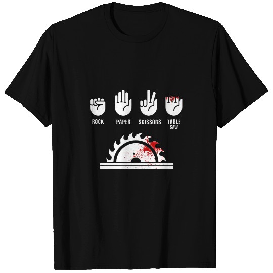 Funny Carpenter Rock Paper Scissors Able Saw T-Shirts