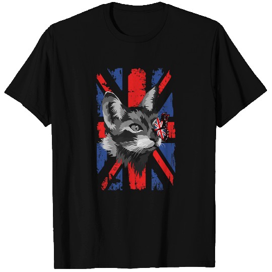 Cat Union Jack Flag With Butterfly For Kids 2British Expats 22 T-Shirts