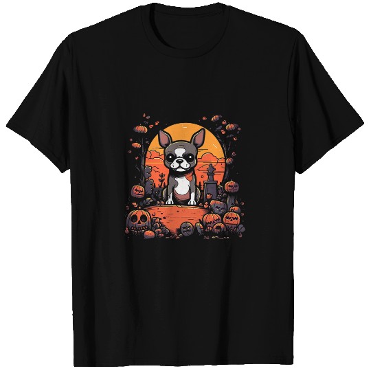 Boston Terrier Zombie Halloween Costume Dog Lover Puppy T-Shirts