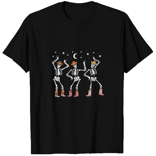 Funny Halloween Costume Cute Dancing Skeletons Country Music T-Shirts