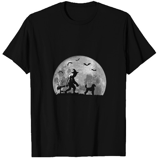 bigfoots Walking Standard Poodle Dog Sasquatch Halloween T-Shirts