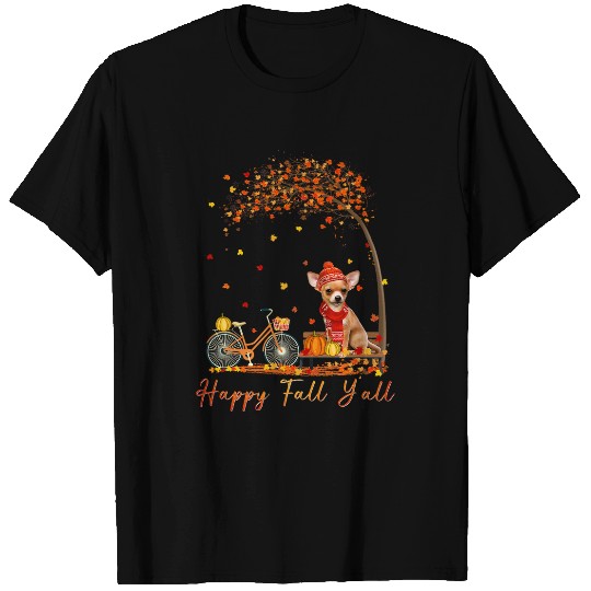 Chihuahua Dog Autumn Pumpkin Truck Mappe Thanksgiving T-Shirts