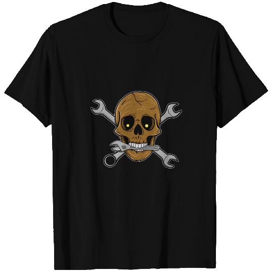 Auto Mechanic Skull Car Geek Tools Horror Skeletons Halloween T-Shirts