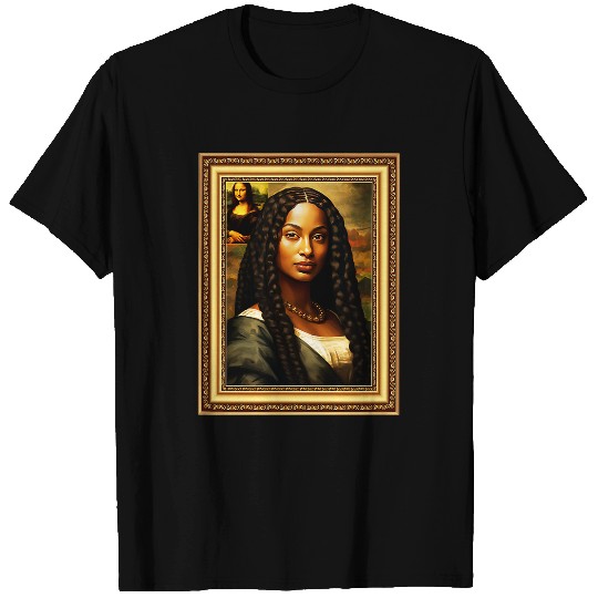 African American Mona Lisa famous Leonardo Da Vinci Art T-Shirts