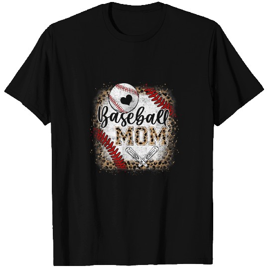 Funny Baseball Mom vintages Leopard Baseball Pride Gift T-Shirts
