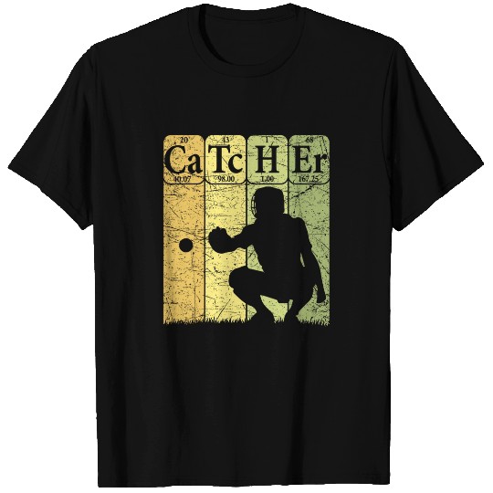 Baseball Periodic Table Elements Nerd Baseball Catcher Retro 2 T-Shirts