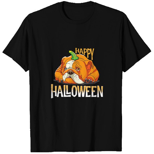 English Bulldog Art Happy Halloween Costume For Bully Owners T-Shirts
