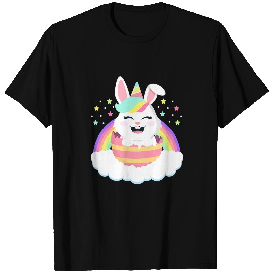 Kids Easter Bunny Face Unicorns Bunnicorn Rabbit Toddler Girls T-Shirts