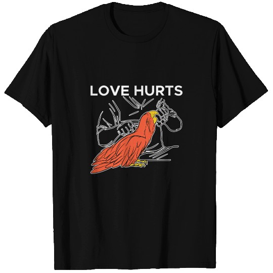 Love Hurts Parrot Cockatiel Tropical Birds Bird Watching Pet T-Shirts