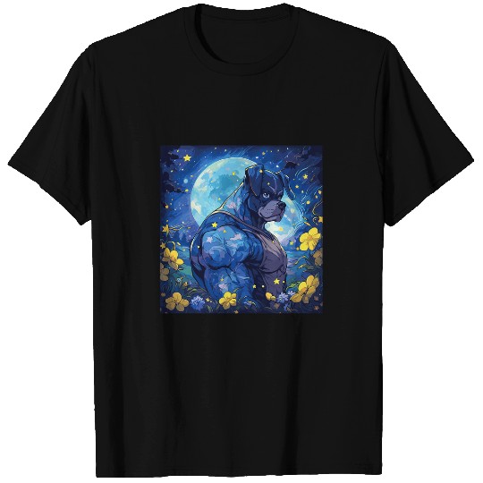 Boxer Starry Night For Dog Mom Dog Dad 1 T-Shirts