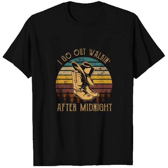 I Go Out Walkin After Midnight Country Music Cowboy Boots T-Shirts