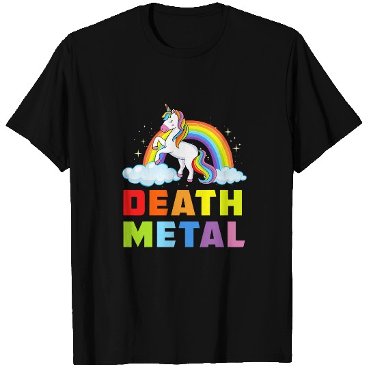 Death Metal Rainbow Rock Music Funny Unicorns Heavy metal T-Shirts