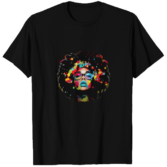 Black Afro Queen Colorful Melanin Art Unapologetically Dope T-Shirts