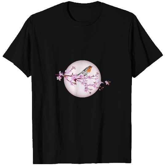 Robin enjoys cherry blossom T-Shirts