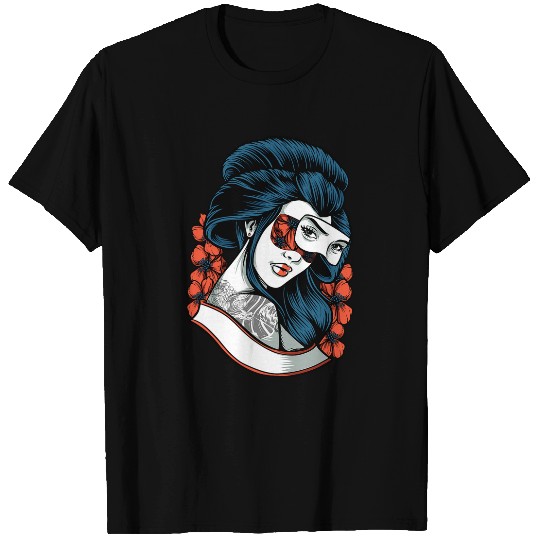 Geisha Soft Grunge Cherry Blossom Japan Tradition Aesthetic T-Shirts