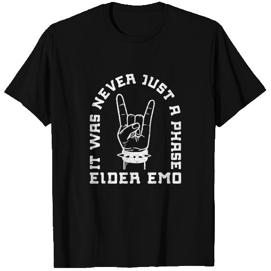 Elder Emo It Was Never A Phase vintages Gothic Emo Music T-Shirts