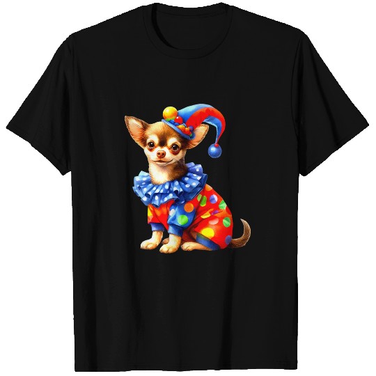 Chihuahua Dressed As Clown Dog Lovers Circus Dog Design T-Shirts