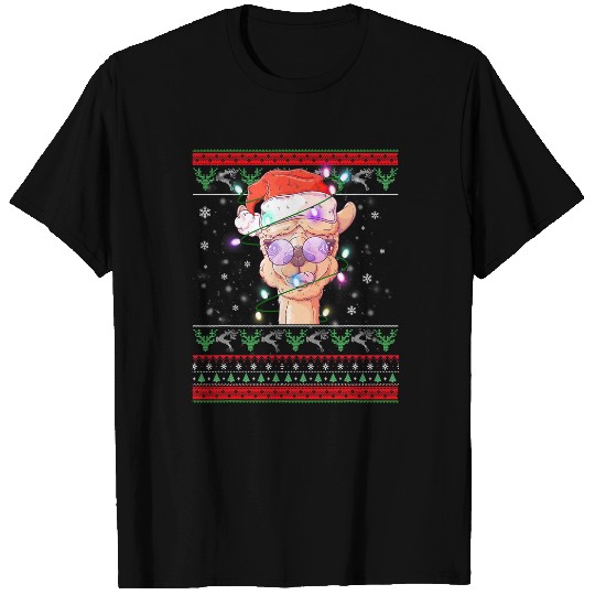Llama Lover Christmas Llama Santa Hat Ugly xmass Tree Alpaca Gift T-Shirts