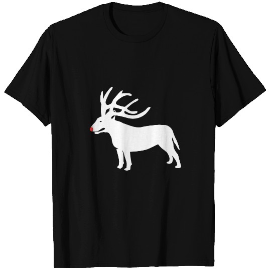 Bull Terrier Christmas Reindeer Antlers Funny T-Shirts