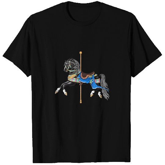 Black Stallion Carousel Horse T-Shirts