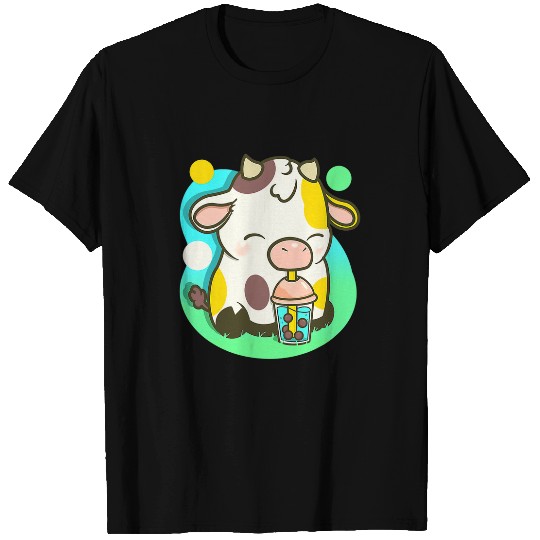 Cow Lover Boba Tea Bubble Tea Anime Kawawii Neko T-Shirts