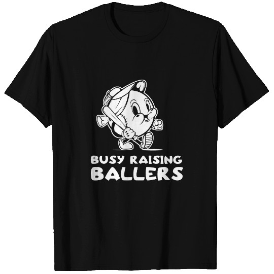 Busy Raising Ballers Funny Cute Softball Mom Baseball Dad T-Shirts