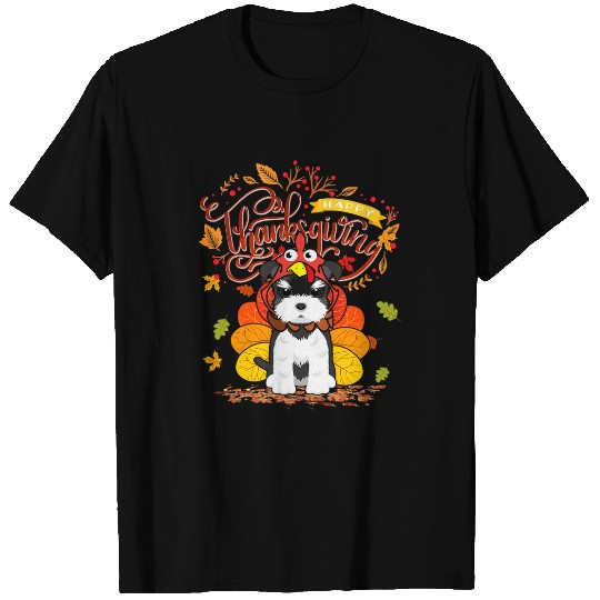 Schnauzer Dog Breed Turkey Costume Thanksgiving Lover T-Shirts