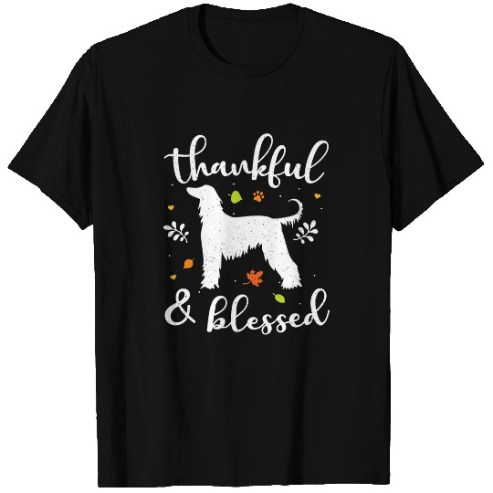 Afghan Hound Thanksgiving Dog Thankful Blessed Mom Gift T-Shirts