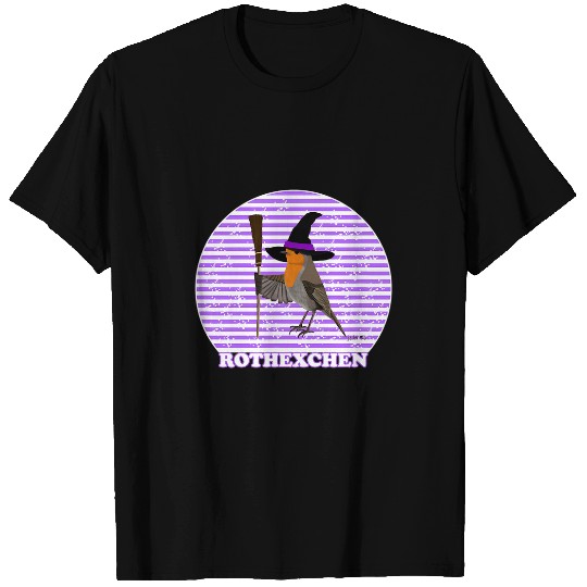 Robin Bird Drawing Funny Witch Costume Bird Lover T-Shirts