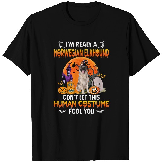 Funny Norwegian Elkhound Dog Halloween Costume for Men Women T-Shirts