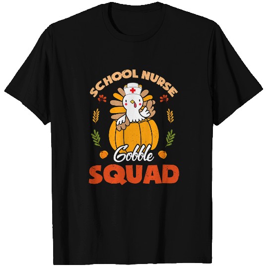 School nurses Gobble Squad Turkey RN Thanksgiving Matching T-Shirts
