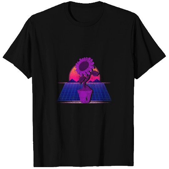 Flower Blossom 90s Art Synthwave Sunset Vaporwave Sunflower T-Shirts