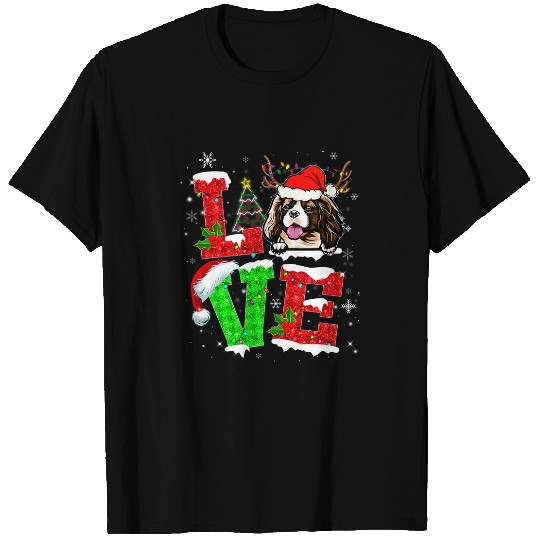 Love Cavalier King Charles Spaniel Christmas Tree Lights Dog T-Shirts