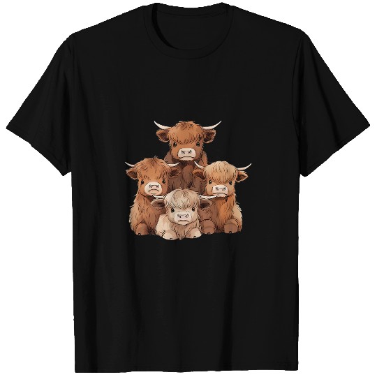Cute Baby Highland Cow Western Farm Country Ranch Hay Farmer T-Shirts