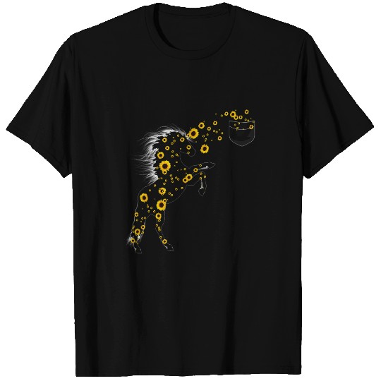 Horse Lover Floral Horse With sunflower Spring SummerHorseback Riding T-Shirts