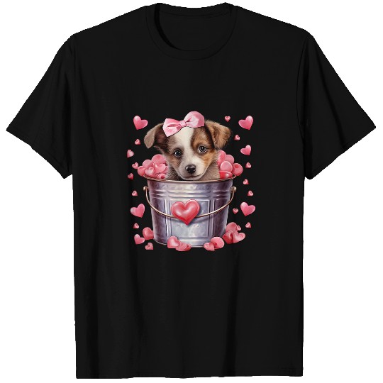 Australian Shepherd Valentines Puppy Love Hearts For Dog Mom T-Shirts