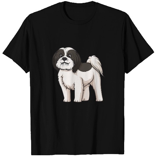 Shih Tzu Dogs Black Parti Shih Tzu Funny Cute T-Shirts