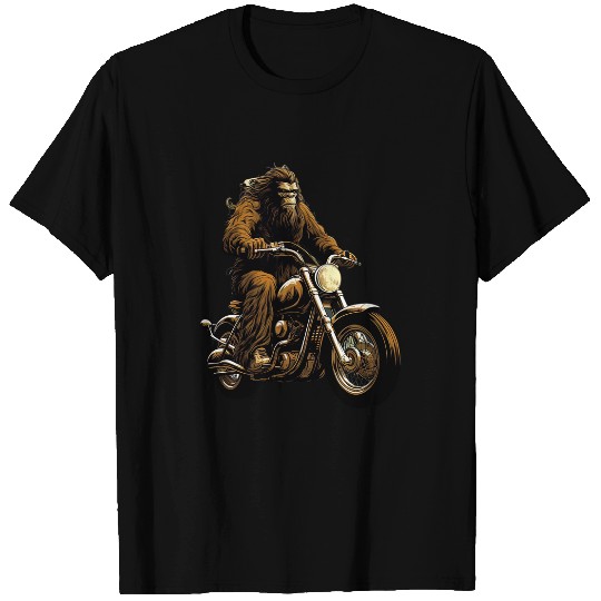 bigfoots on a Motorcycle Sasquatch Adventures T-Shirts