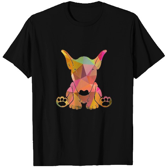 English Bull Terrier Dog with Geometric Pattern T-Shirts