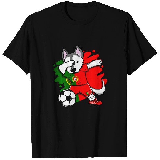 Dabbings Husky Portugal Soccer Fans Support Portuguese Sport T-Shirts