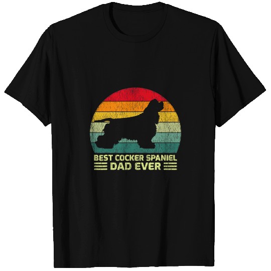 Mens Funny vintages bests Cocker Spaniel Dad Ever Fathers Day T-Shirts