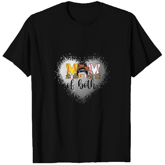Bleached Mom Of Both Leopard Baseball Mom Softball Mom T-Shirts