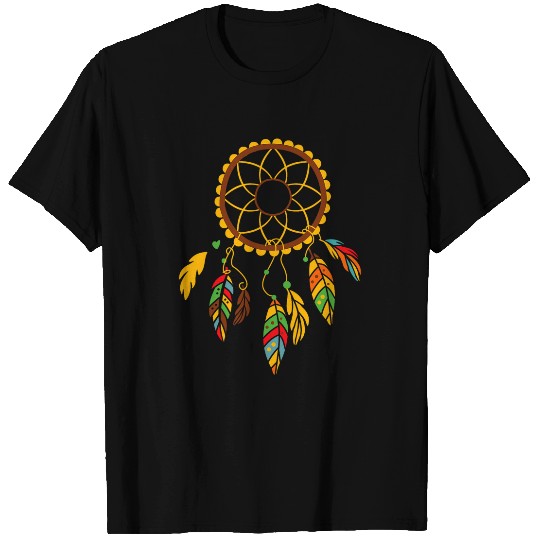 Colorful Dreamcatcher Feathers Native American Indian Tribal T-Shirts
