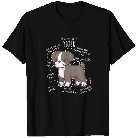 Boxer Dog Reverse Brindle Seals Anatomy Funny Cute Pet Mom T-Shirts